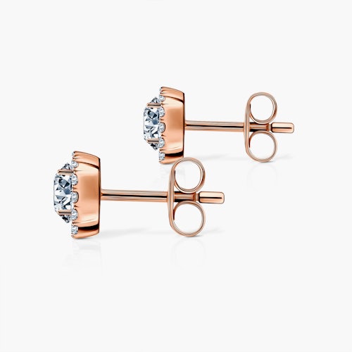 Kolczyki This is Love: różowe złoto, białe szafiry, diamenty